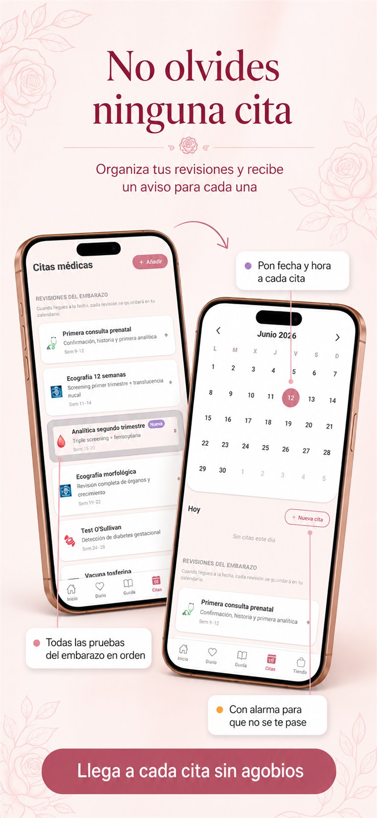 Calendario de citas médicas de Kalma.