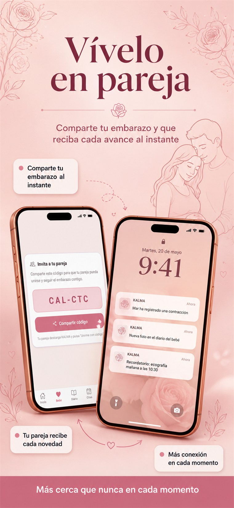 Kalma para compartir el embarazo con tu pareja.